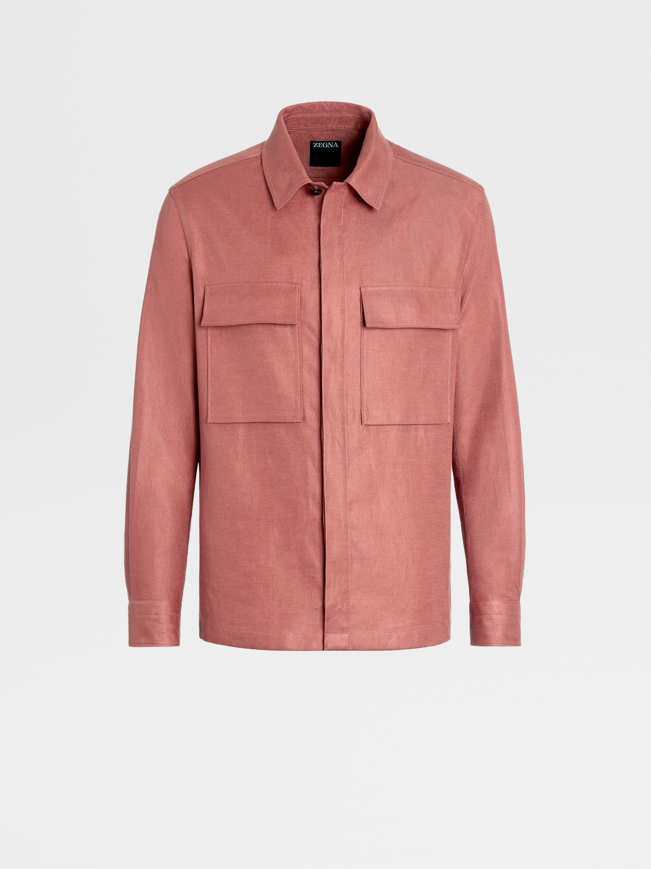 Light Burgundy Pure Linen Overshirt